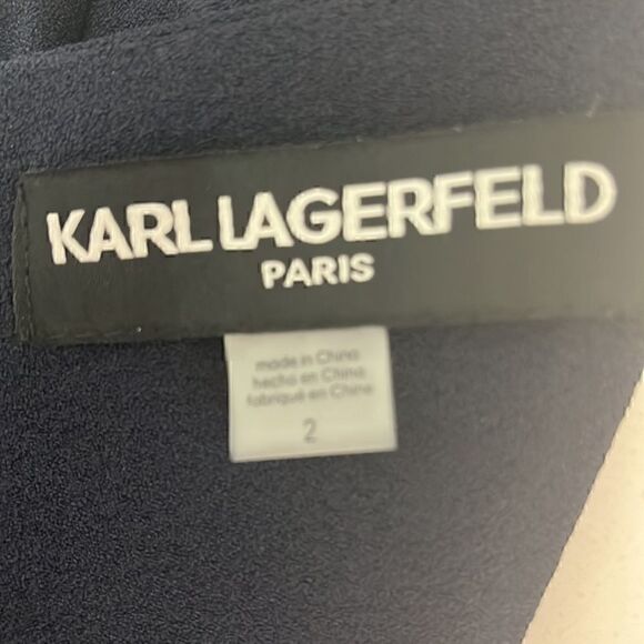 Karl Lagerfeld Navy Balloon Sleeve Mini Shift - Picture 5 of 8